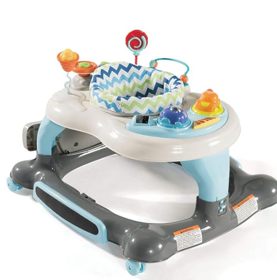 Stork Craft 3-in-1 Activity Walker, Blue/Gray