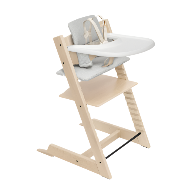 Stokke Tripp Trapp High Chair Complete² + Newborn Set, Natural with Nordic Grey