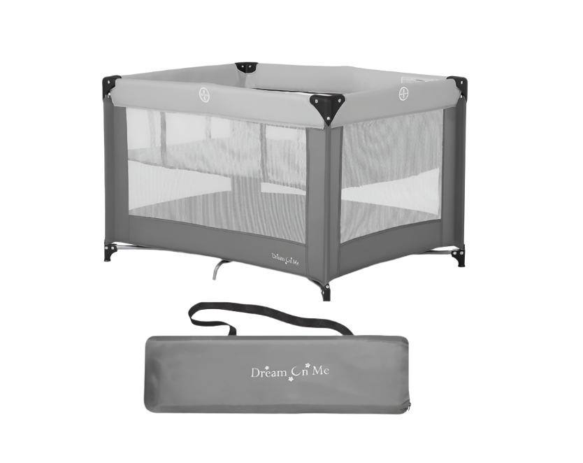 Dream On Me Zazzy Portable Playard with Bassinet, Grey