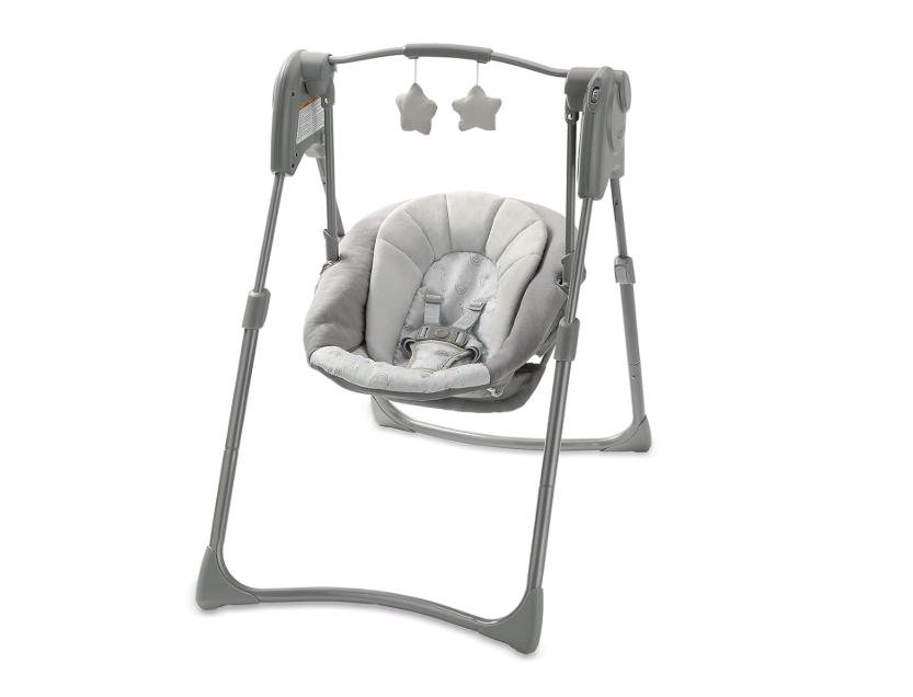 Graco Slim Spaces Compact Baby Swing, Reign
