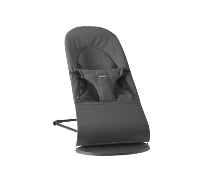 BabyBjorn Bouncer Balance, Black Frame, Dark Gray TriFabric