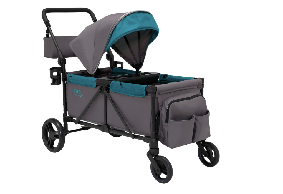 Delta Children Jeep Sport All-Terrain Stroller Wagon, Grey with Blue Moon