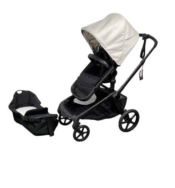 Bugaboo Kangaroo Single To Double Stroller, 2024, Black, Midnight Black, Misty White