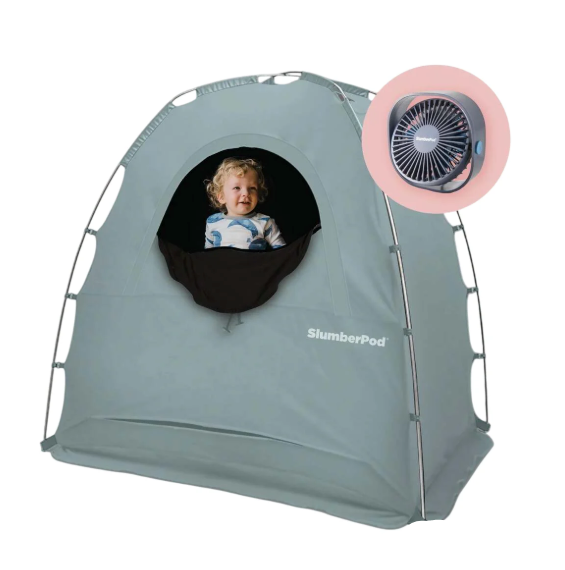 SlumberPod 3.0 Sleep Canopy with Fan, Slate Blue