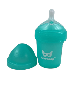Herobility Wide-Neck Baby Bottle, 0+ month, Blue, Count