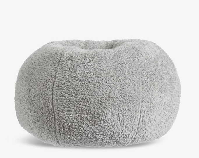 Pottery Barn Kids Anywhere Beanbag Cover, Gray Cozy Sherpa