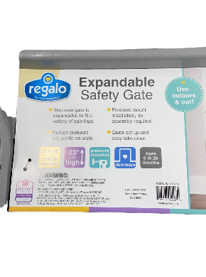 Regalo Plastic Expandable Safety Gate, Gray