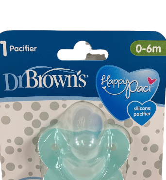 Dr. Brown's HappyPaci Silicone Pacifier, Green, 0-6 Months, 1 pack