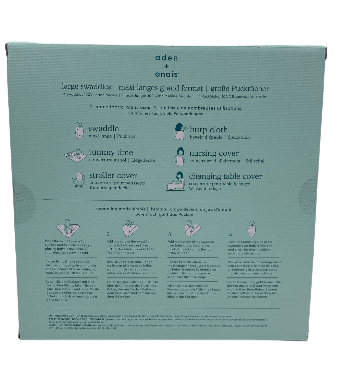 Aden + Anais Cotton Muslin Swaddle, 4 Pack, Jungle Jam, Classic Muslin, 47" x 47"