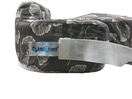 My Brest Friend Nursing Pillow, Grey Flowing Fans