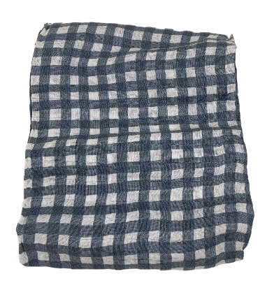 Lulujo Muslin Swaddle Blankets 2 Pack, Fish and Navy Gingham