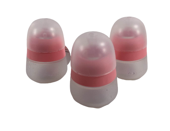 Nanobébé Flexy Silicone Baby Bottles, 5oz, 3-Pack, Pink