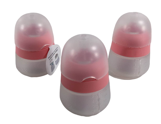 Nanobébé Flexy Silicone Baby Bottles, 5oz, 3-Pack, Pink