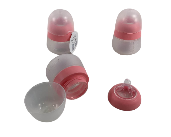 Nanobébé Flexy Silicone Baby Bottles, 5oz, 3-Pack, Pink