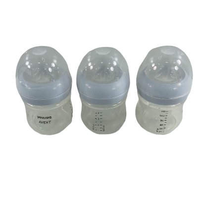 Philips Avent Natural Baby Bottles, 4oz, 3-Pack, Clear