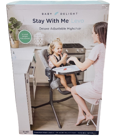 Baby Delight Stay With Me Portable Levo High Chair, Charcoal Tweed