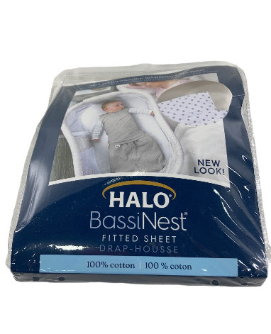 Halo BassiNest Sleeper Fitted Sheet, Gray Pin Dot