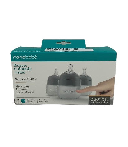 Shop Nanobébé Flexy Silicone Baby Bottles, Grey, 5oz, 3-Pack at GoodBuy Gear