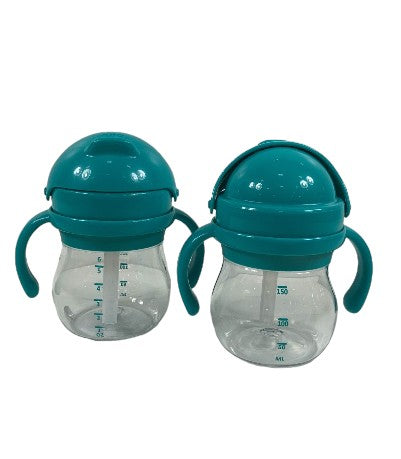 OXO Tot Transitions Straw Cups with Handles, Teal, 2 Pack, 6 ounce