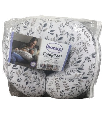 Boppy Nursing and Infant Support Pillow, Grey Taupe Leaves