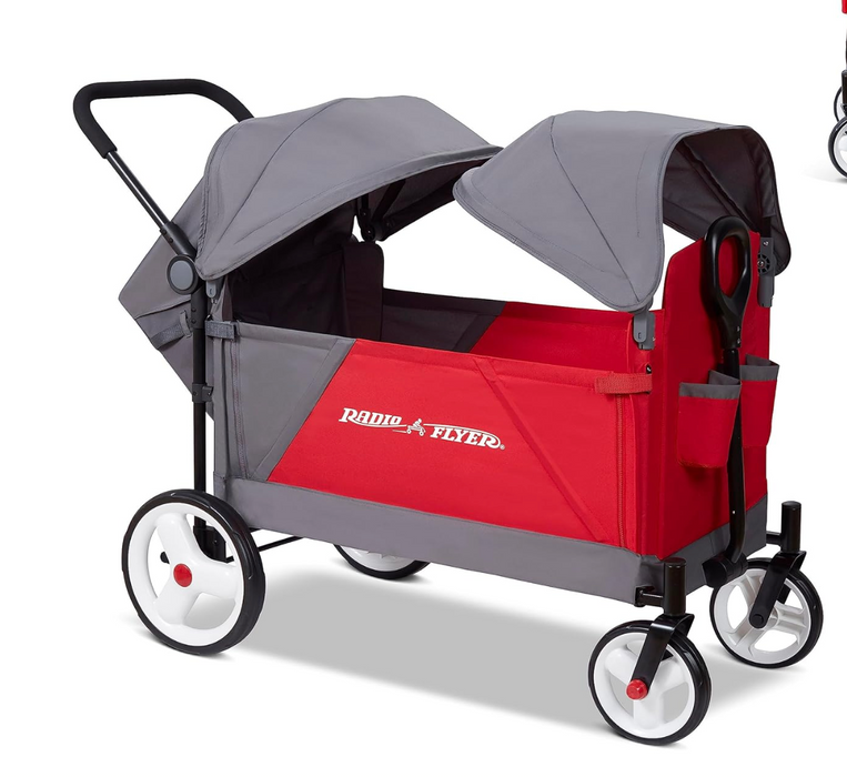 Radio Flyer Discovery Stroll 'N Wagon With Canopies, Red
