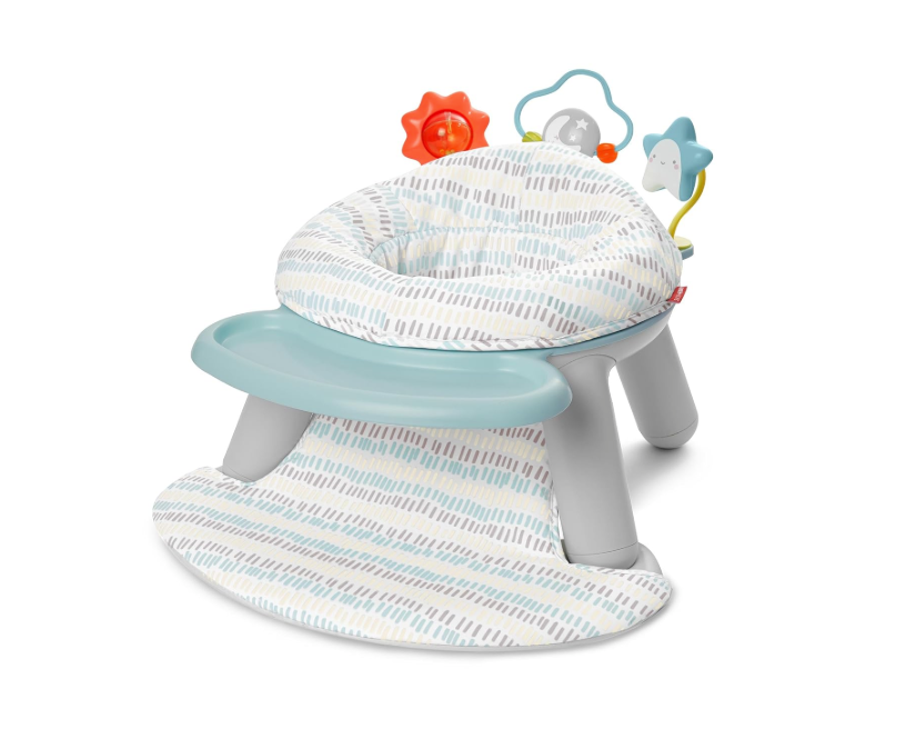 Skip Hop 2-in-1 Sit-up Activity Baby Chair, Silver Lining Cloud