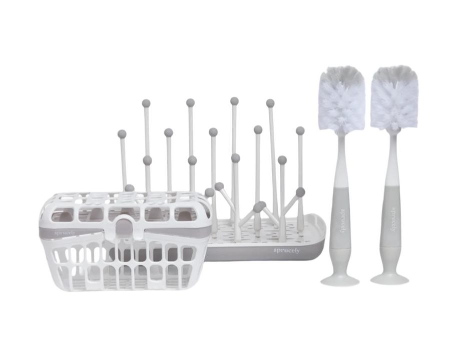 Shop Sprucely Bottle Accessories Starter Set, White/Grey at GoodBuy Gear
