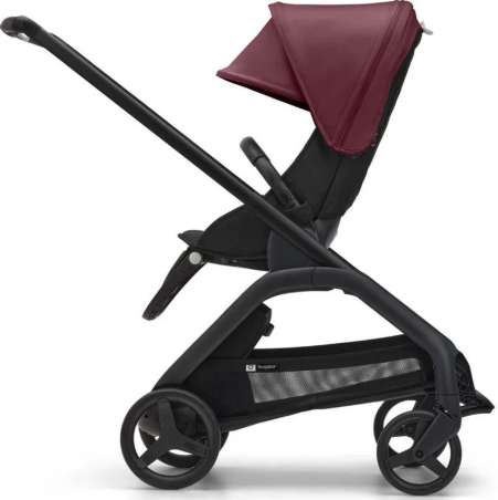 Bugaboo Dragonfly Stroller, Black, 2023, Midnight Black, Dark Cherry