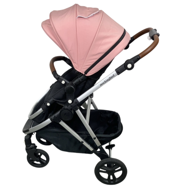 Mockingbird Single to Double 2.0 Stroller, Bloom, Windowpane, Silver With Penny Leather, 2024