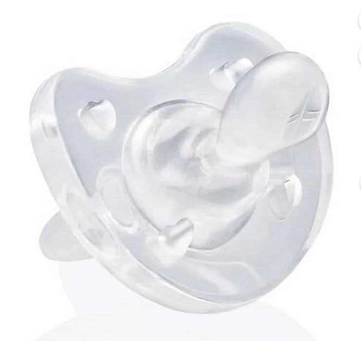 Chicco PhysioForma Soft Silicone Orthodontic Pacifier, 1 Pack, Clear, 0-2 months