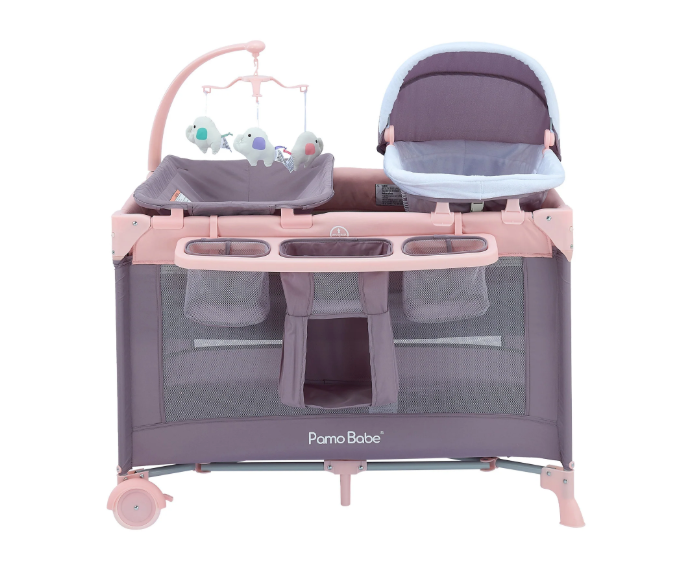 Pamo Babe Portable Baby Nursery Center Play Yard, Pink