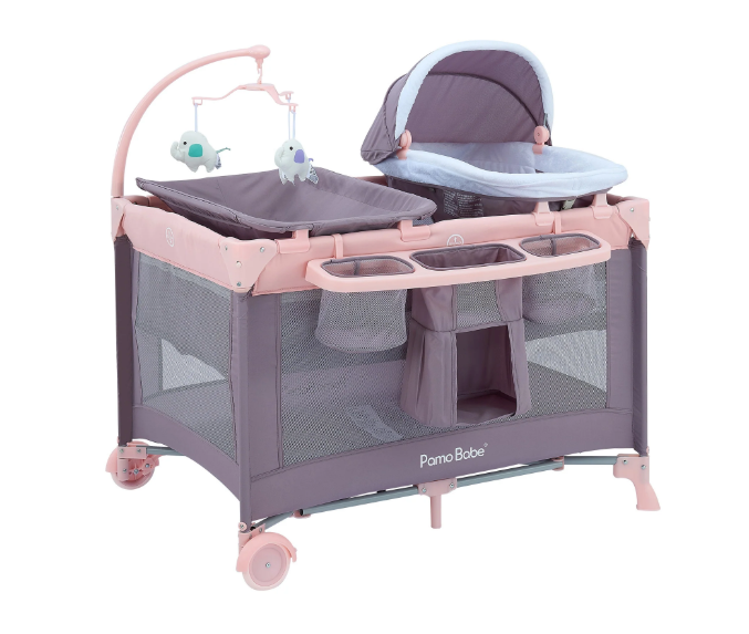 Pamo Babe Portable Baby Nursery Center Play Yard, Pink