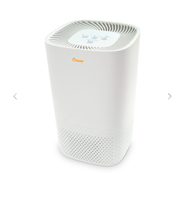 Crane True HEPA Filter Air Purifier, White
