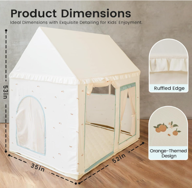 Tiny Land Sweet Citrus Kids Play Tent, White/Blue