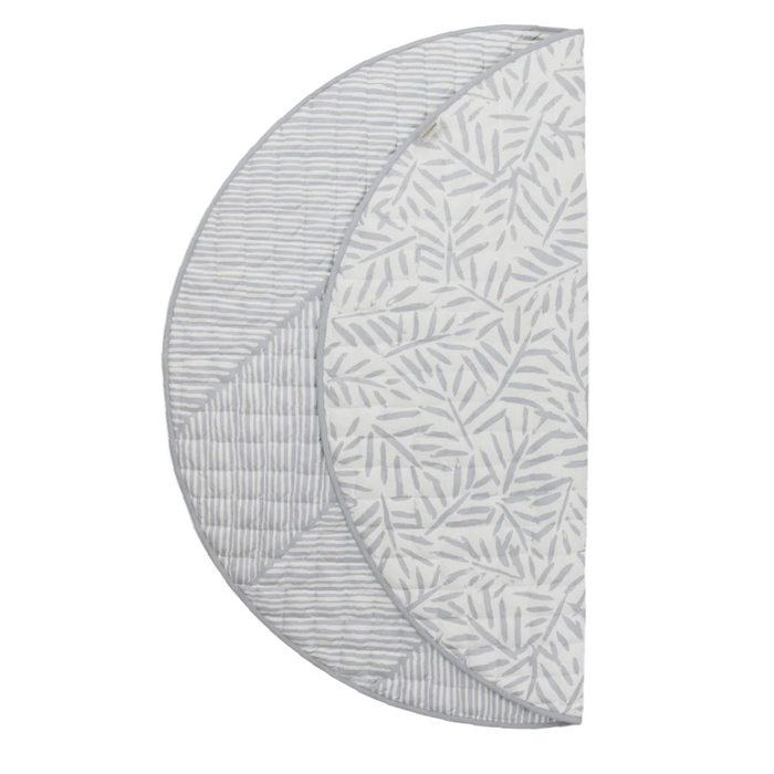 Shop Toddlekind Luxe Organic Cotton Reversible Playmat The Snuggle Mat, Leaves Stone at GoodBuy Gear