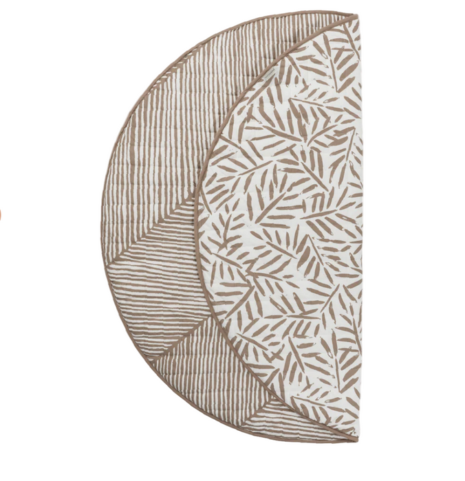 Shop Toddlekind Luxe Organic Cotton Reversible Playmat The Snuggle Mat, Leaves Tan at GoodBuy Gear