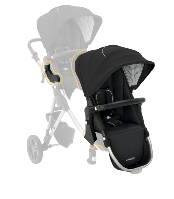 Shop Mockingbird 2nd Seat Kit 2.0, Black, Silver With Black Leather, Windowpane at GoodBuy Gear