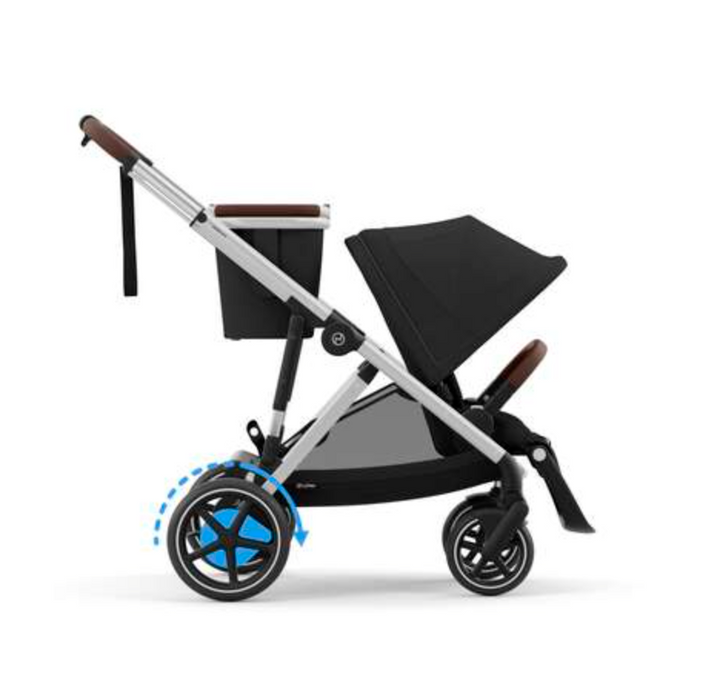 Shop Cybex e-Gazelle S Stroller, 2024, Moon Black, Silver at GoodBuy Gear