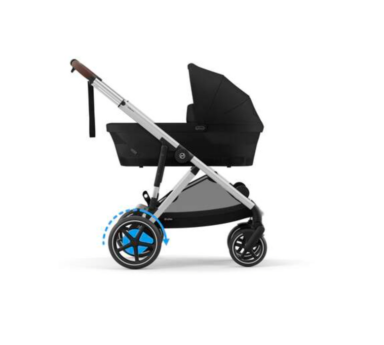 Shop Cybex e-Gazelle S Stroller, 2024, Moon Black, Silver at GoodBuy Gear