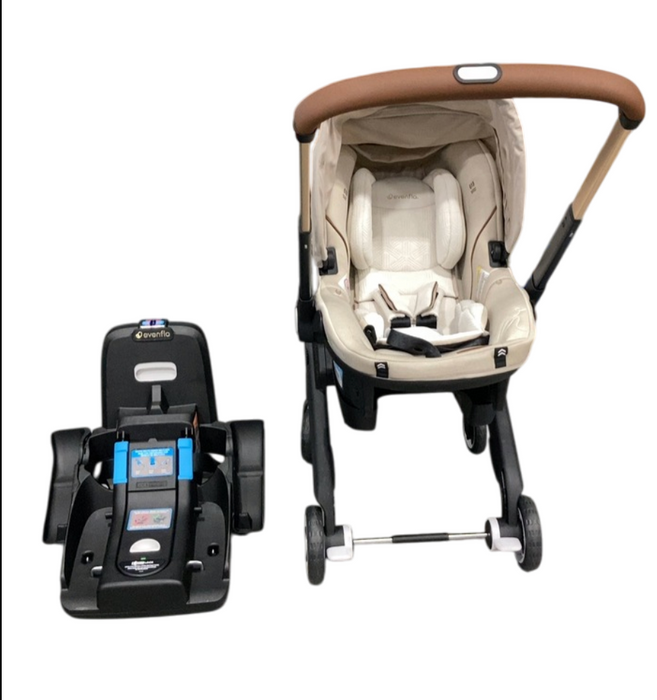 Shop Evenflo Gold Shyft Dual Ride Infant Car Seat Stroller Combo, 2024, Champagne, with Green/Gentle Fabric at GoodBuy Gear