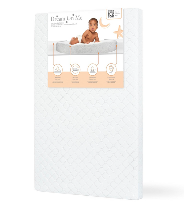 Dream On Me Portable/Mini Crib Mattress, Model 24/White
