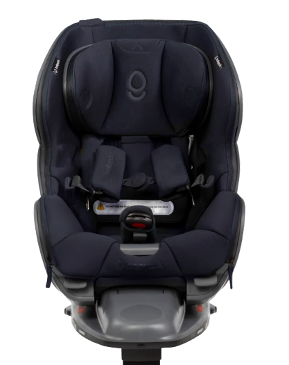 Black car seat on a gray background