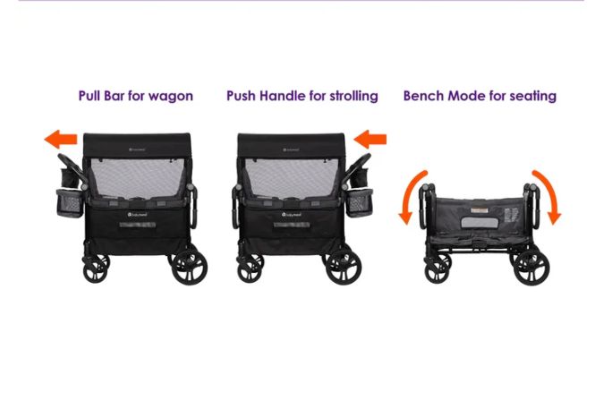 Baby Trend Quest 3-in-1 Stroller Wagon, 2024, Desert Black