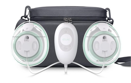 Portable electronic device with a black carrying case on a white background