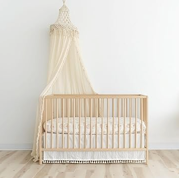 Crane Baby Boho Crib Canopy, Beige Macrame