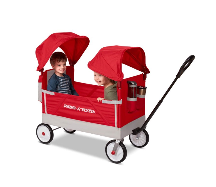 Radio Flyer Dual Canopy Family Wagon(3952), Red