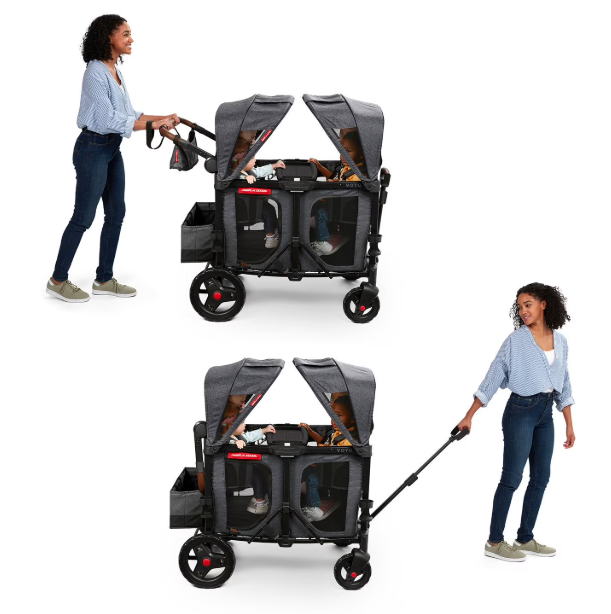 Radio Flyer Voya XT Quad Stroller Wagon(3985), Gray