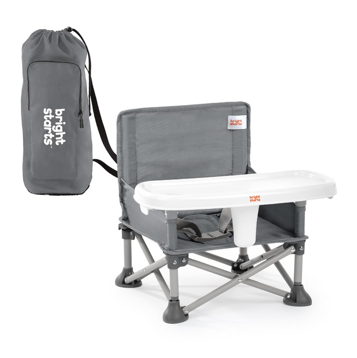 Bright Starts Pop 'N Sit Portable Booster, Grey