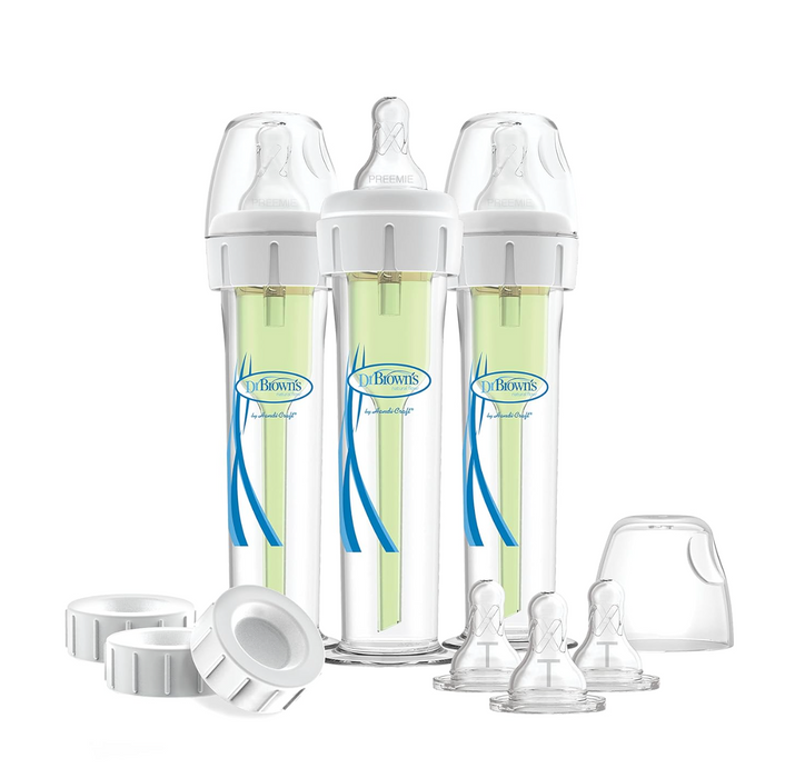 Dr. Brown's Accufeed Anti-Colic Baby Bottle with Preemie Nipple, 3 Pack, 60cc