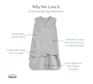 Shop Halo SleepSack Swaddle, Small, Baby Blue at GoodBuy Gear